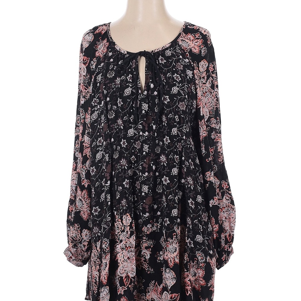 Free People Black and Pink Floral Dress
